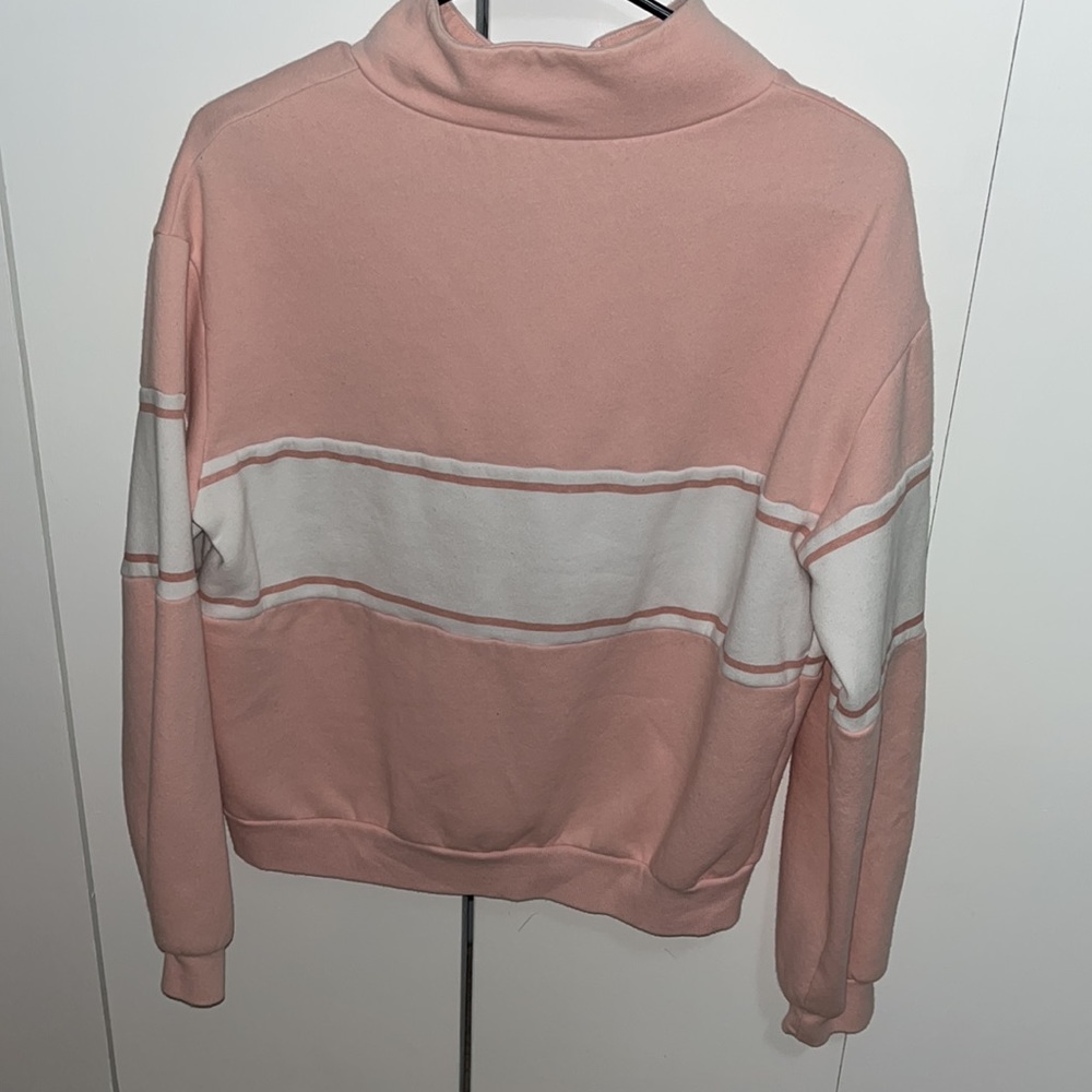 H&M CHICAGO PINK WHITE QUARTERZIP SWEATSHIRT SIZE SMALL - Picture 3 of 6